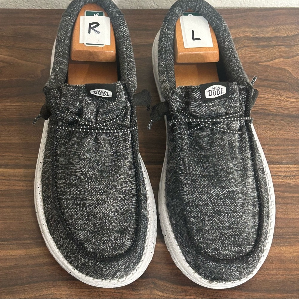 Hey Dude Men's Black and Gray Loafers